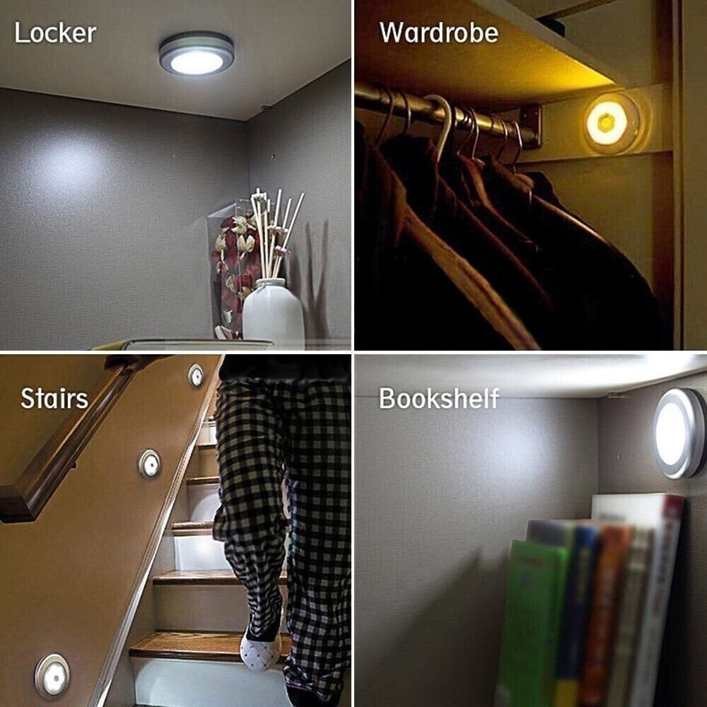 USB Rechargeable Indoor Motion Sensor Night Light - Magnetic Mount, Warm Light, Home Supply Party Gift for Kitchen, Closet