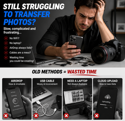 5-in-1 SD Card Reader for iPhone & USB-C – Fast Photo & Video Transfer Adapter