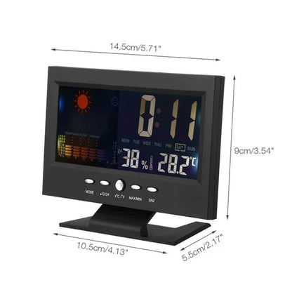 🔥Sale 44%🔥Digital LED Temperature Humidity Monitor Weather Forecast LED Table Alarm Clock