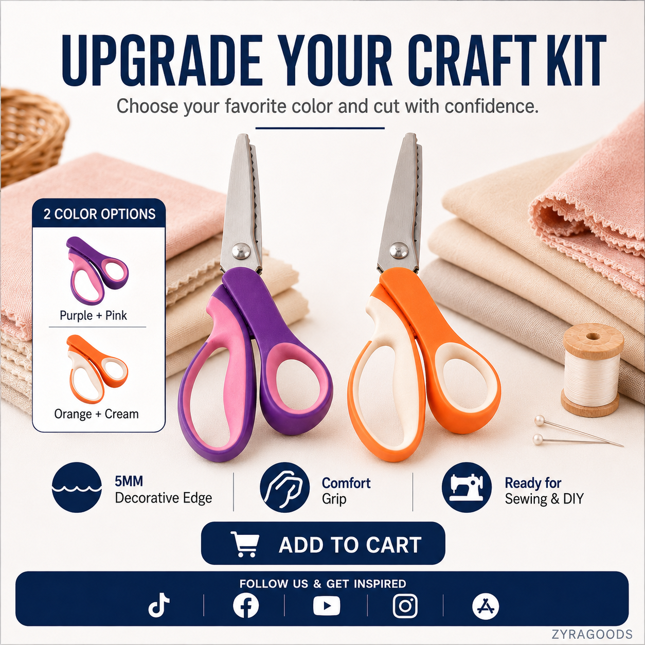 ✂️Multipurpose Pinking Shears Serrated Scissors