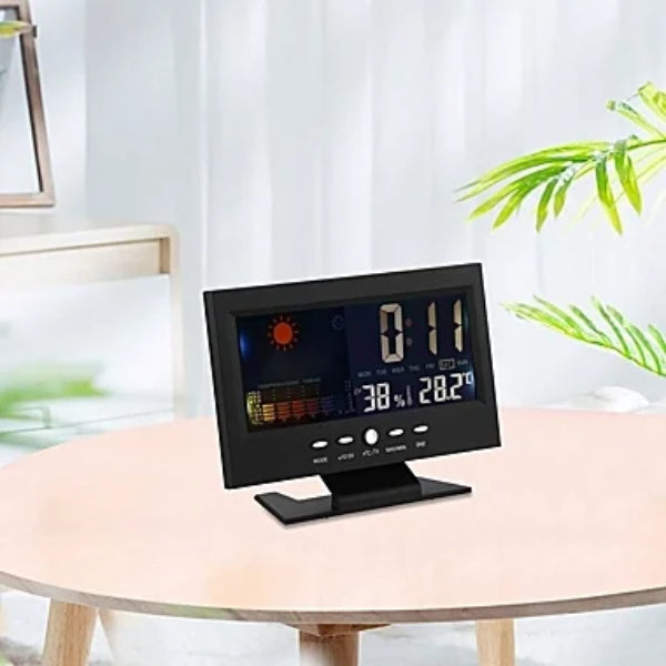 🔥Sale 44%🔥Digital LED Temperature Humidity Monitor Weather Forecast LED Table Alarm Clock