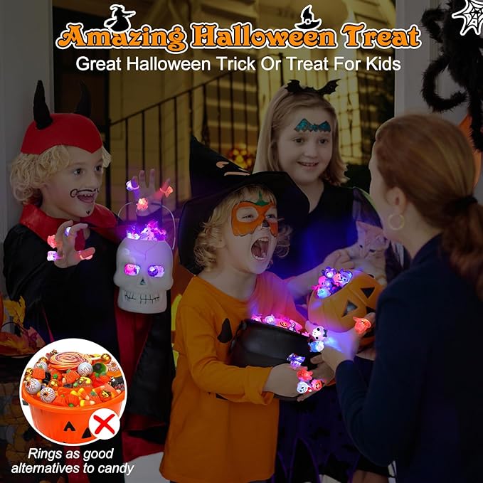 🎁LED Light Halloween Glowing Ring😍 - Set with 50pcs