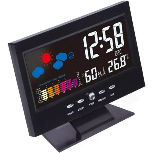 🔥Sale 44%🔥Digital LED Temperature Humidity Monitor Weather Forecast LED Table Alarm Clock