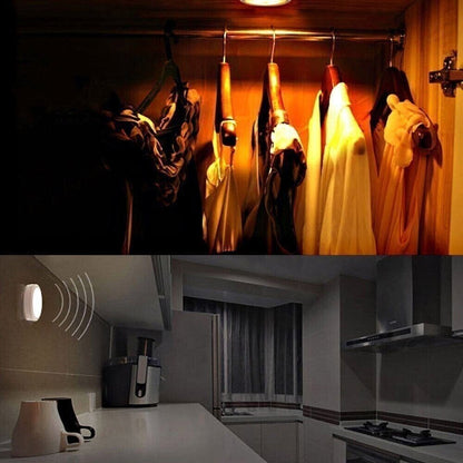 USB Rechargeable Indoor Motion Sensor Night Light - Magnetic Mount, Warm Light, Home Supply Party Gift for Kitchen, Closet