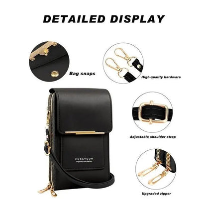 👜 📱 Simple and elegant women's touchscreen crossbody phone wallet