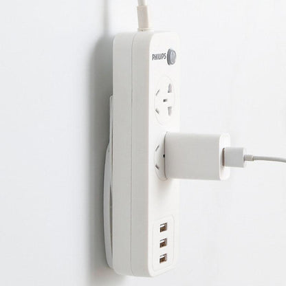 Self Adhesive Desktop Socket Fixer, Power Strip Holder Wall Mount with Cable Organizer Clips, Suitable for WiFi Routers, Remote Controls