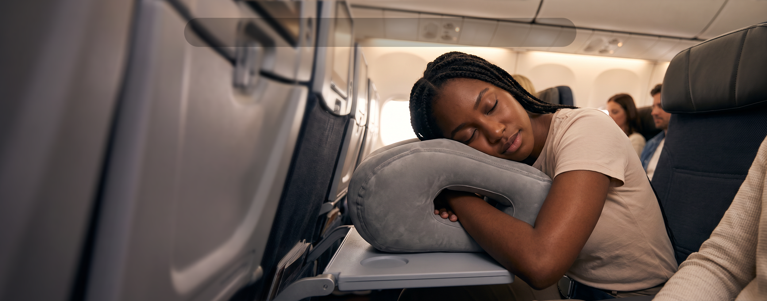 Travel pillow used on a long haul flight