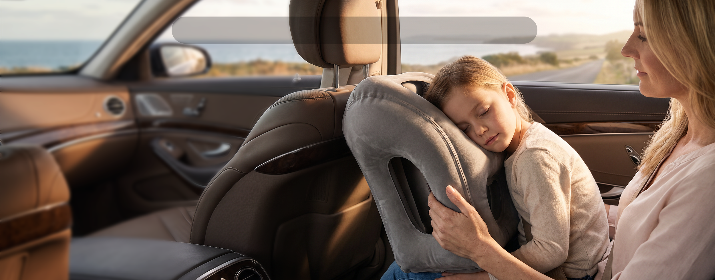 Travel pillow used on a car journey