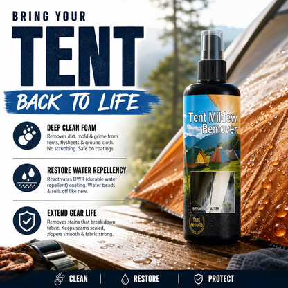 🧴Outdoor Mildew Stain Cleaner – Spray on, wipes off mold instantly. Eco‑friendly, won‘t ruin waterproofing. Tent, awning, shower curtain – all like new! 🏕️💪