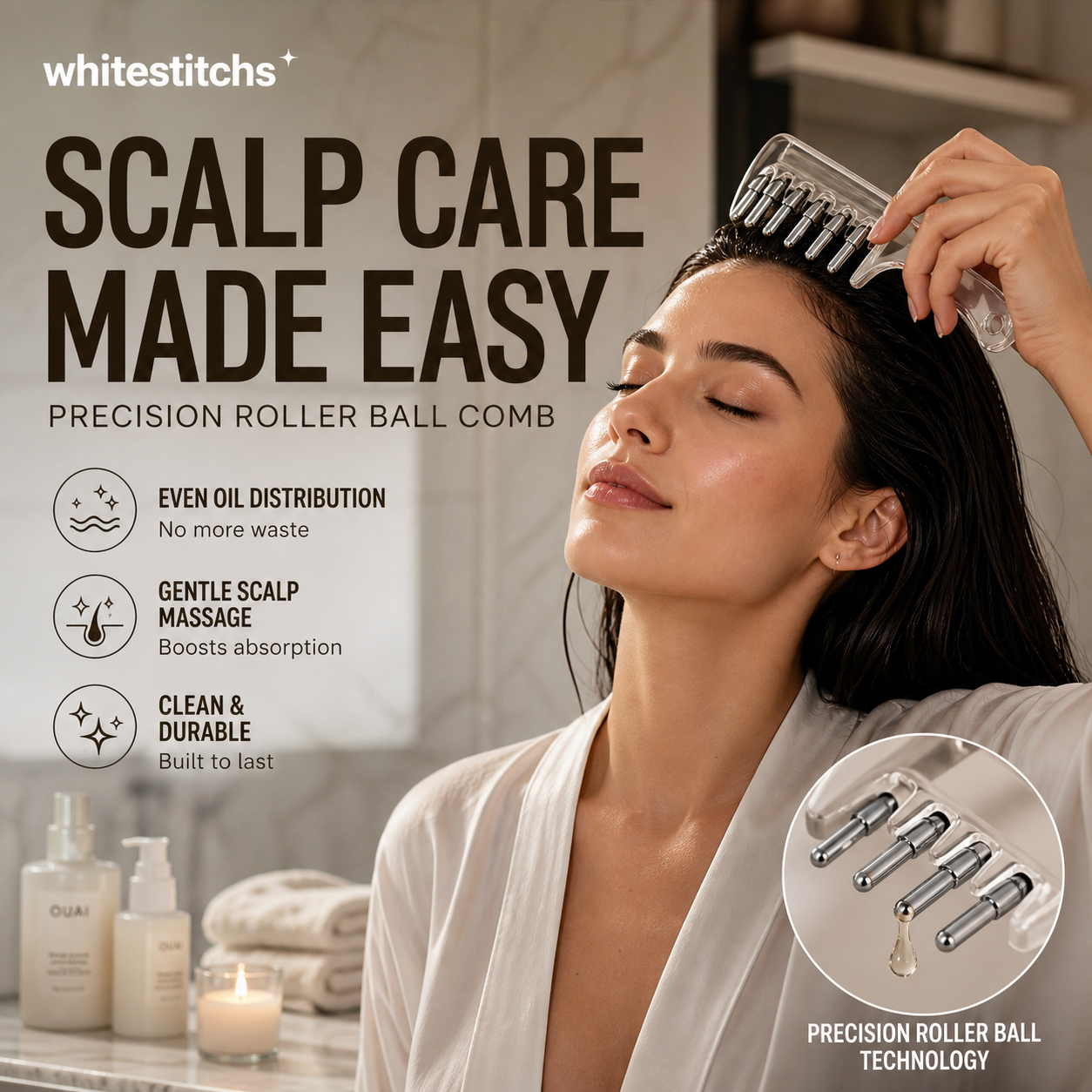 ⏰Transparent Hair Oil Applicator Comb