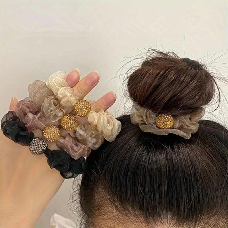 💕Elegant Rhinestone Mesh Hair Ties ✨