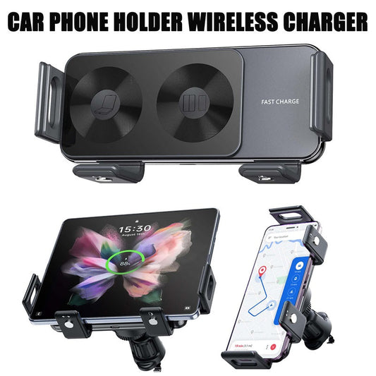 Dual Coil Wireless Car Charger Phone Mount