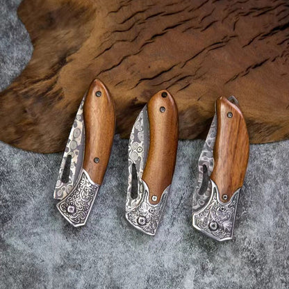 Multi-Functional Sharp Camping Damascus Folding Knife