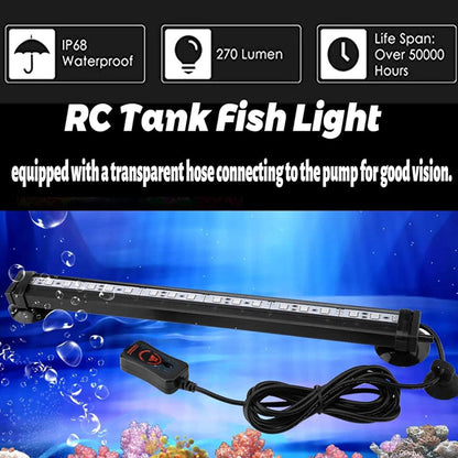 Waterproof RGB Fish Tank Lamp with Remote