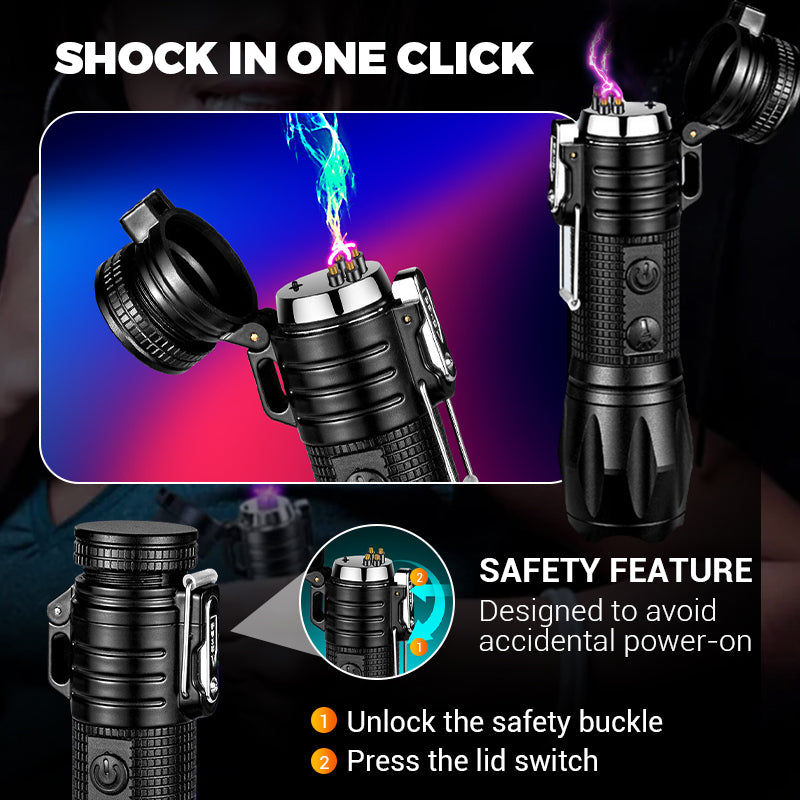 🔥Hot Sale 50% OFF🔦Multifunctional rechargeable strong light flashlight with electric fire⚡