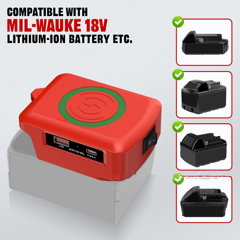 Wireless Charger Power Inverter for 18V Batteries