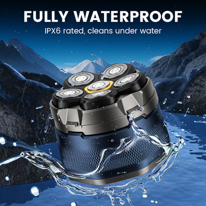 6D Waterproof Head Shaver Kit for Bald Men