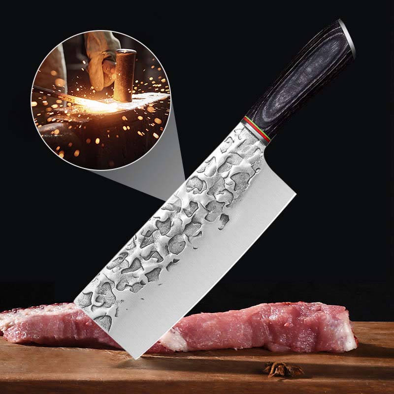Vintage Forged Meat Cleaver Knife