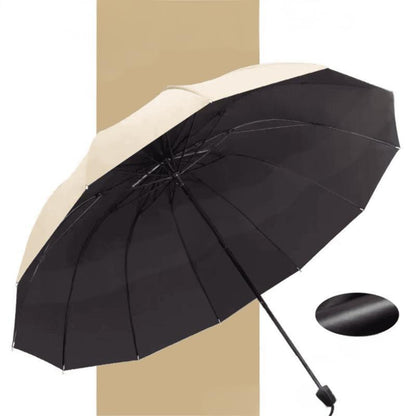 12-Rib Large Foldable Windproof Umbrella