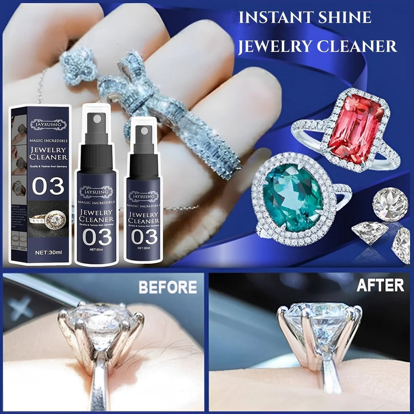 🤩Limited Time Promotion 50% OFF🤩JEWELRY CLEANER SPRAY - RESTORING THE LUSTER✨