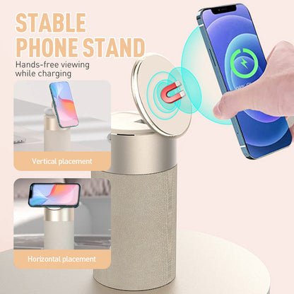 Multifunctional Magnetic Wireless Charger with Bluetooth Speaker