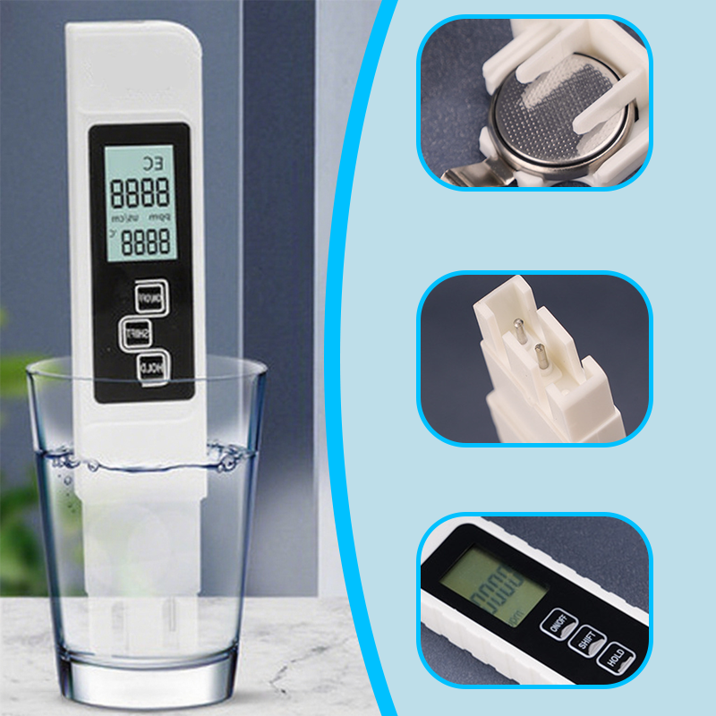 💧 BUY 2 GET 3! ✨ 3-in-1 TDS Water Quality Tester - Measures pH, Chlorine and Hardness with LCD Display for Pools and Aquariums 🌊📱