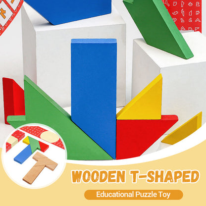 Wooden T-Shaped Educational Puzzle Toy