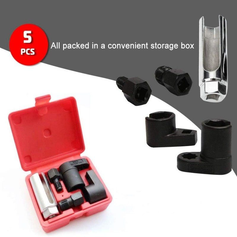 📢📢50% OFF! ⏳ Automotive O₂ Sensor Offset Socket & Thread Chaser 5-Piece Set – CR-V Steel, Side Cutout Design & Universal Fit for Fast, Safe Repairs! 🔧🚗
