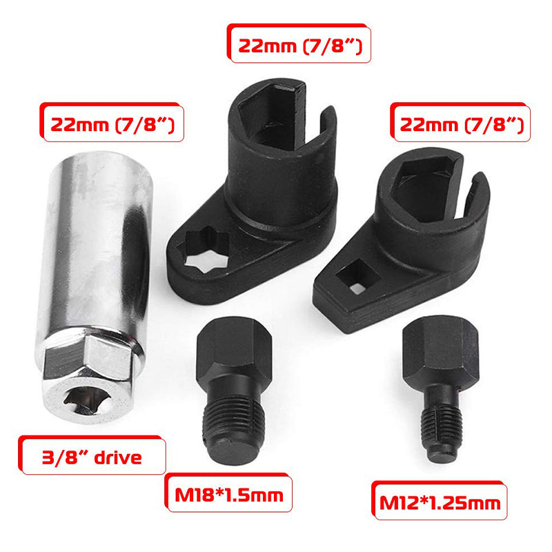 📢📢50% OFF! ⏳ Automotive O₂ Sensor Offset Socket & Thread Chaser 5-Piece Set – CR-V Steel, Side Cutout Design & Universal Fit for Fast, Safe Repairs! 🔧🚗