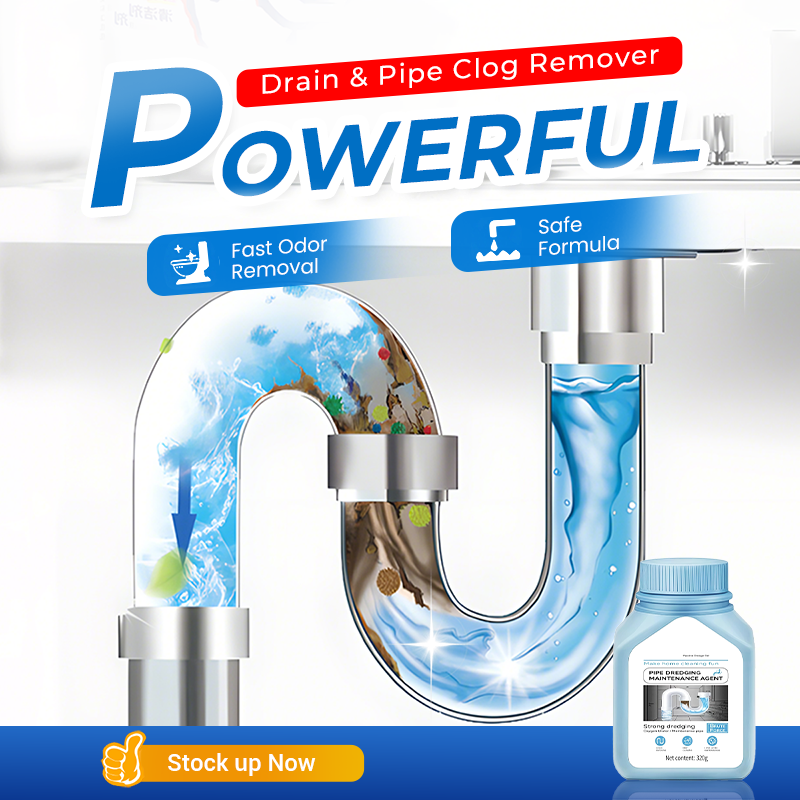 🧴Powerful Sink & Drain Cleaner, Heavy Duty Unblocker Liquid, Kitchen Pipe Dredging Agent for Household Soap Scum & Clogged Drains