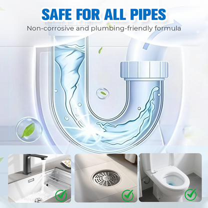 🧴Powerful Sink & Drain Cleaner, Heavy Duty Unblocker Liquid, Kitchen Pipe Dredging Agent for Household Soap Scum & Clogged Drains