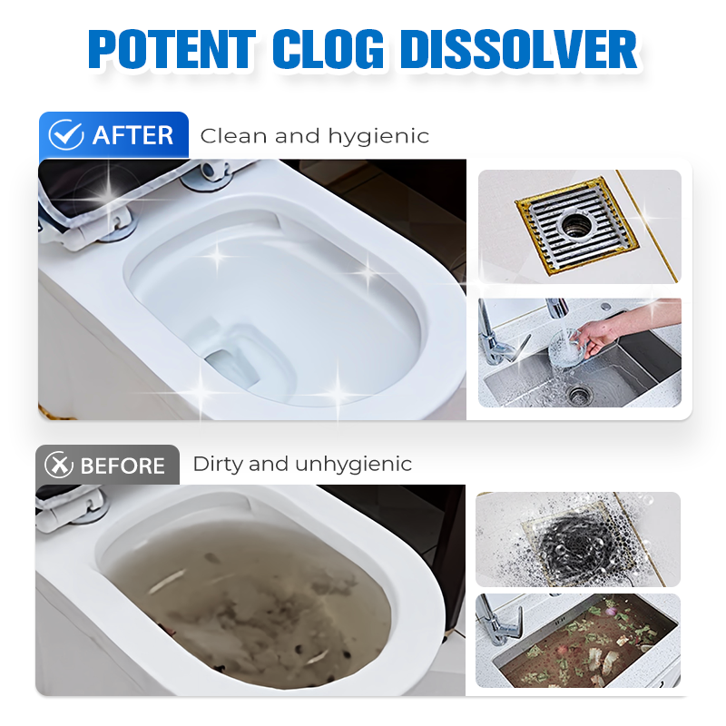 🧴Powerful Sink & Drain Cleaner, Heavy Duty Unblocker Liquid, Kitchen Pipe Dredging Agent for Household Soap Scum & Clogged Drains