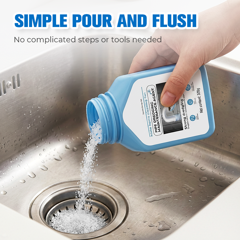 🧴Powerful Sink & Drain Cleaner, Heavy Duty Unblocker Liquid, Kitchen Pipe Dredging Agent for Household Soap Scum & Clogged Drains