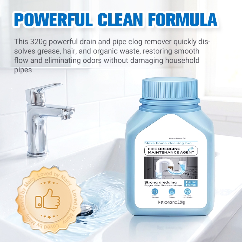 🧴Powerful Sink & Drain Cleaner, Heavy Duty Unblocker Liquid, Kitchen Pipe Dredging Agent for Household Soap Scum & Clogged Drains