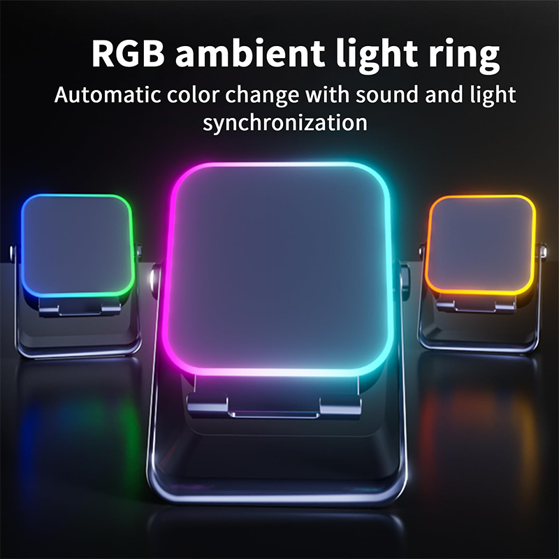 5-in-1 wireless Bluetooth speaker with induction function and adjustable cell phone holder