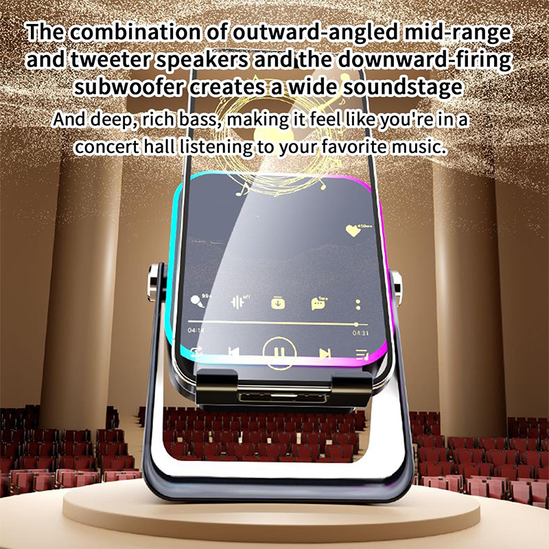 5-in-1 wireless Bluetooth speaker with induction function and adjustable cell phone holder