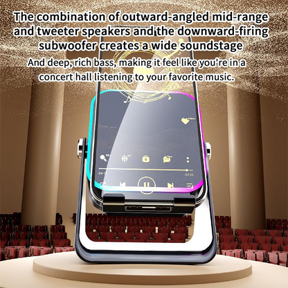5-in-1 wireless Bluetooth speaker with induction function and adjustable cell phone holder