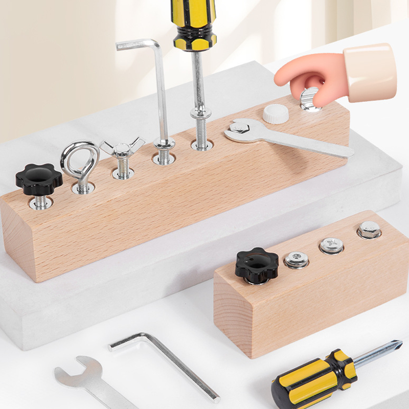 📢📢50%  OFF !! ⏰Montessori Wooden Screw Driver Board Toy