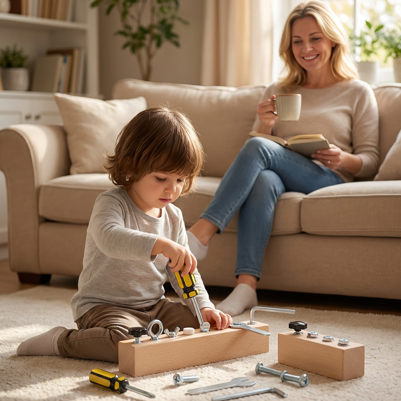 📢📢50%  OFF !! ⏰Montessori Wooden Screw Driver Board Toy