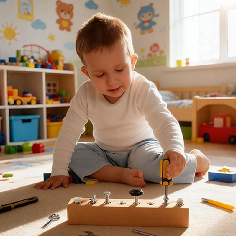 📢📢50%  OFF !! ⏰Montessori Wooden Screw Driver Board Toy