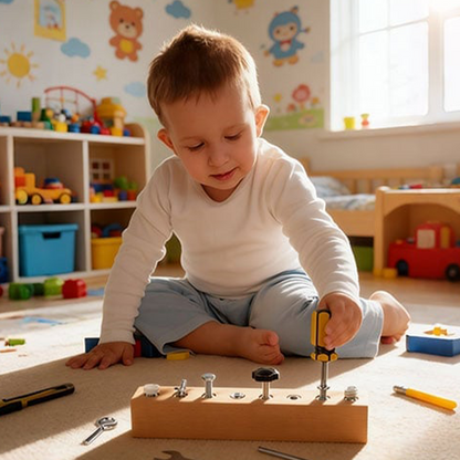 📢📢50%  OFF !! ⏰Montessori Wooden Screw Driver Board Toy