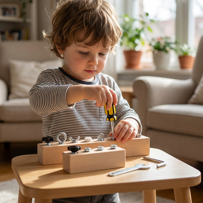 📢📢50%  OFF !! ⏰Montessori Wooden Screw Driver Board Toy