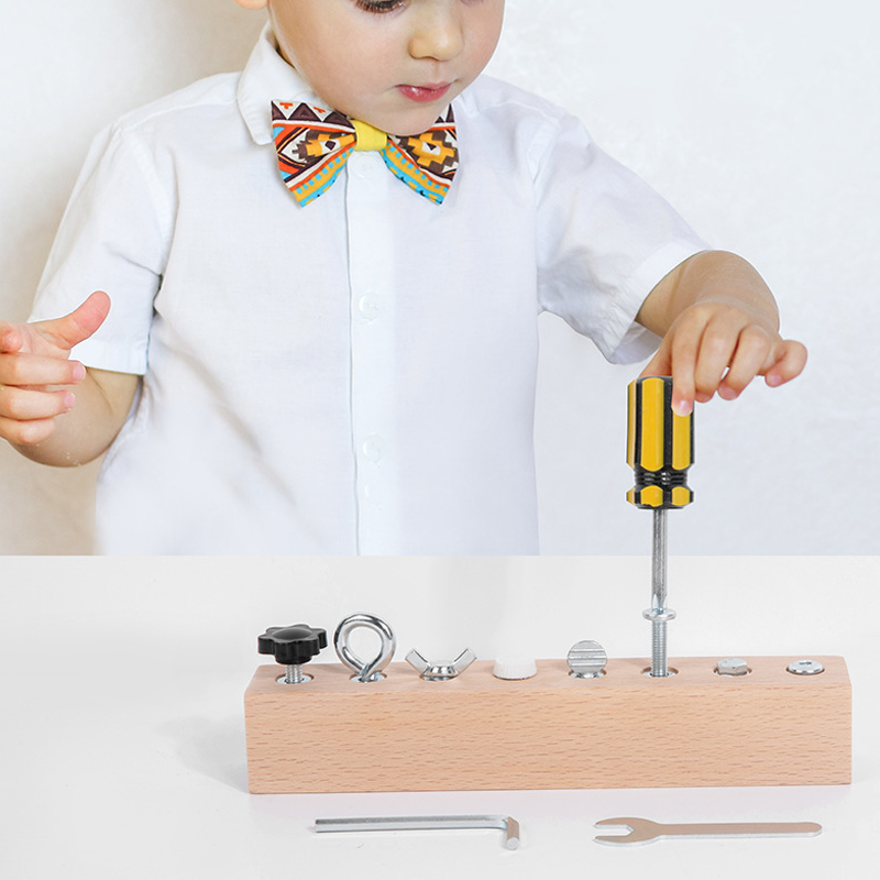 📢📢50%  OFF !! ⏰Montessori Wooden Screw Driver Board Toy