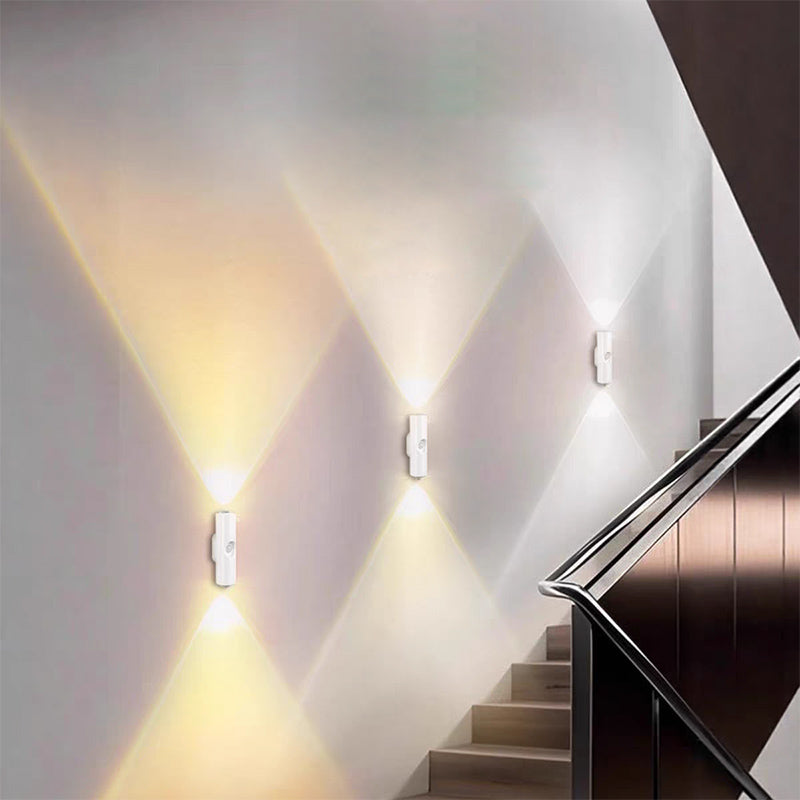 Smart LED Motion Sensor Night Light, Dimmable RGB Color Changing Wall Lamp, USB Rechargeable Gradient Magnetic Stick-on Ambient Light for Bedroom, Hallway, Entryway Home Lighting Decor Accessories
