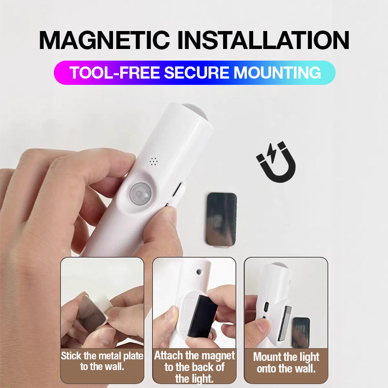 Smart LED Motion Sensor Night Light, Dimmable RGB Color Changing Wall Lamp, USB Rechargeable Gradient Magnetic Stick-on Ambient Light for Bedroom, Hallway, Entryway Home Lighting Decor Accessories