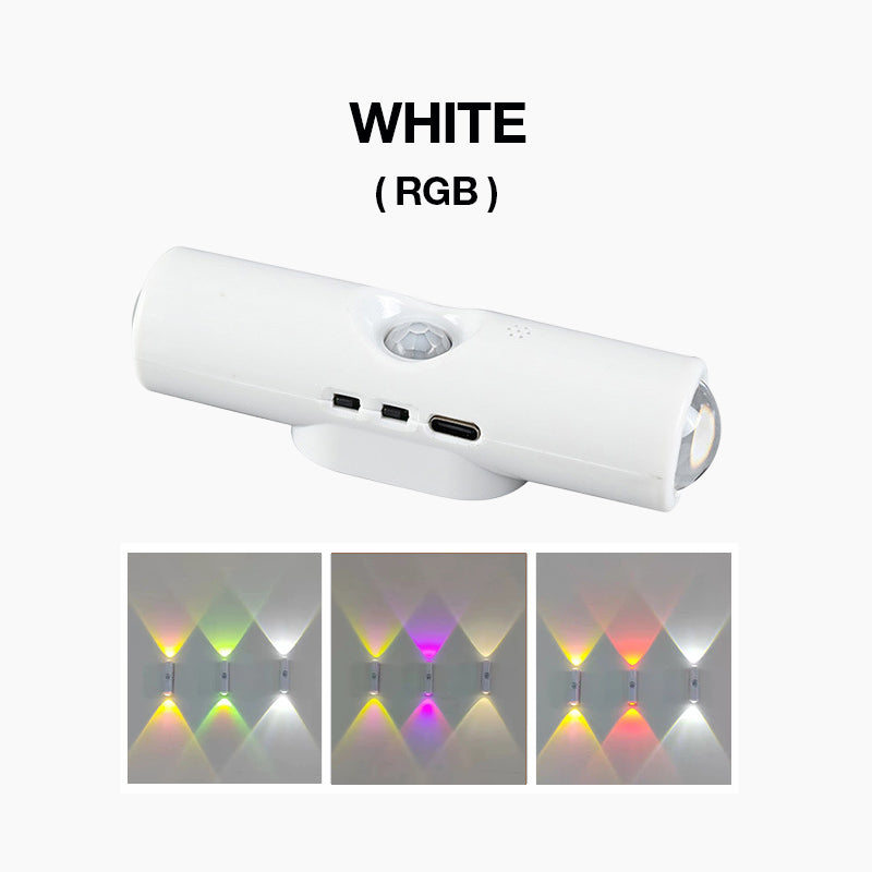 Smart LED Motion Sensor Night Light, Dimmable RGB Color Changing Wall Lamp, USB Rechargeable Gradient Magnetic Stick-on Ambient Light for Bedroom, Hallway, Entryway Home Lighting Decor Accessories