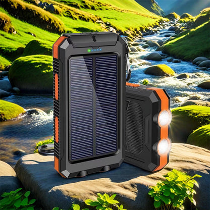 ⚡Portable Solar Power Bank, Solar Powered Charger with Dual LED Flashlights, Power Bank for Travel, Camping