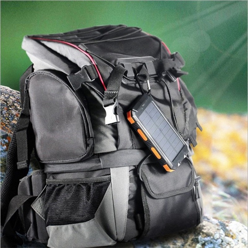 ⚡Portable Solar Power Bank, Solar Powered Charger with Dual LED Flashlights, Power Bank for Travel, Camping