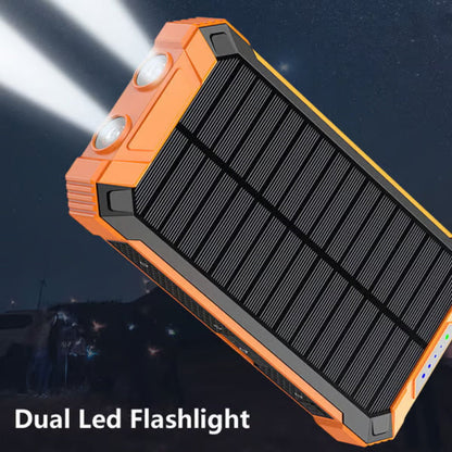 ⚡Portable Solar Power Bank, Solar Powered Charger with Dual LED Flashlights, Power Bank for Travel, Camping