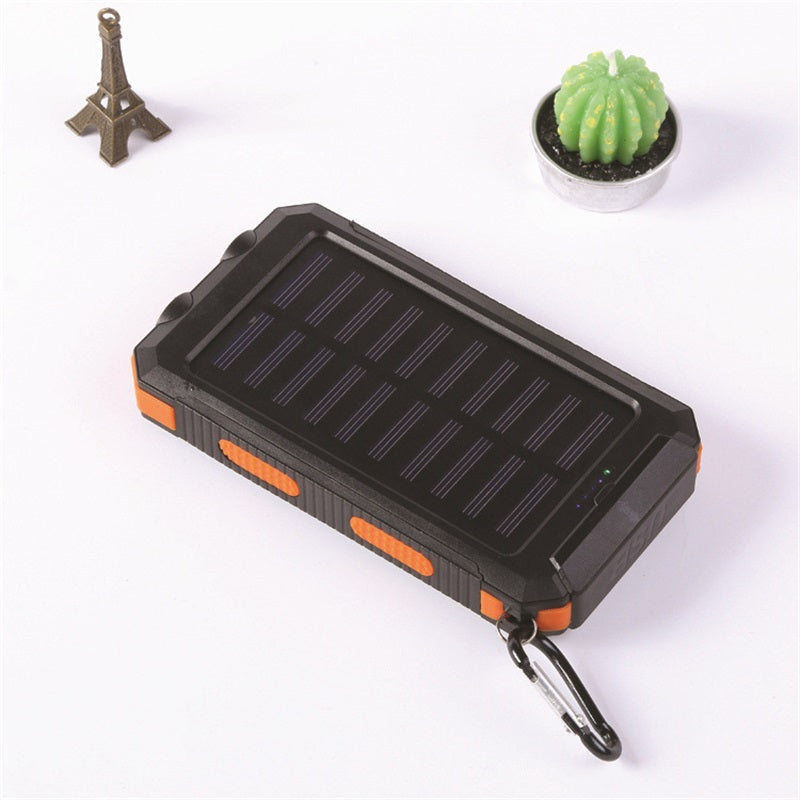 ⚡Portable Solar Power Bank, Solar Powered Charger with Dual LED Flashlights, Power Bank for Travel, Camping